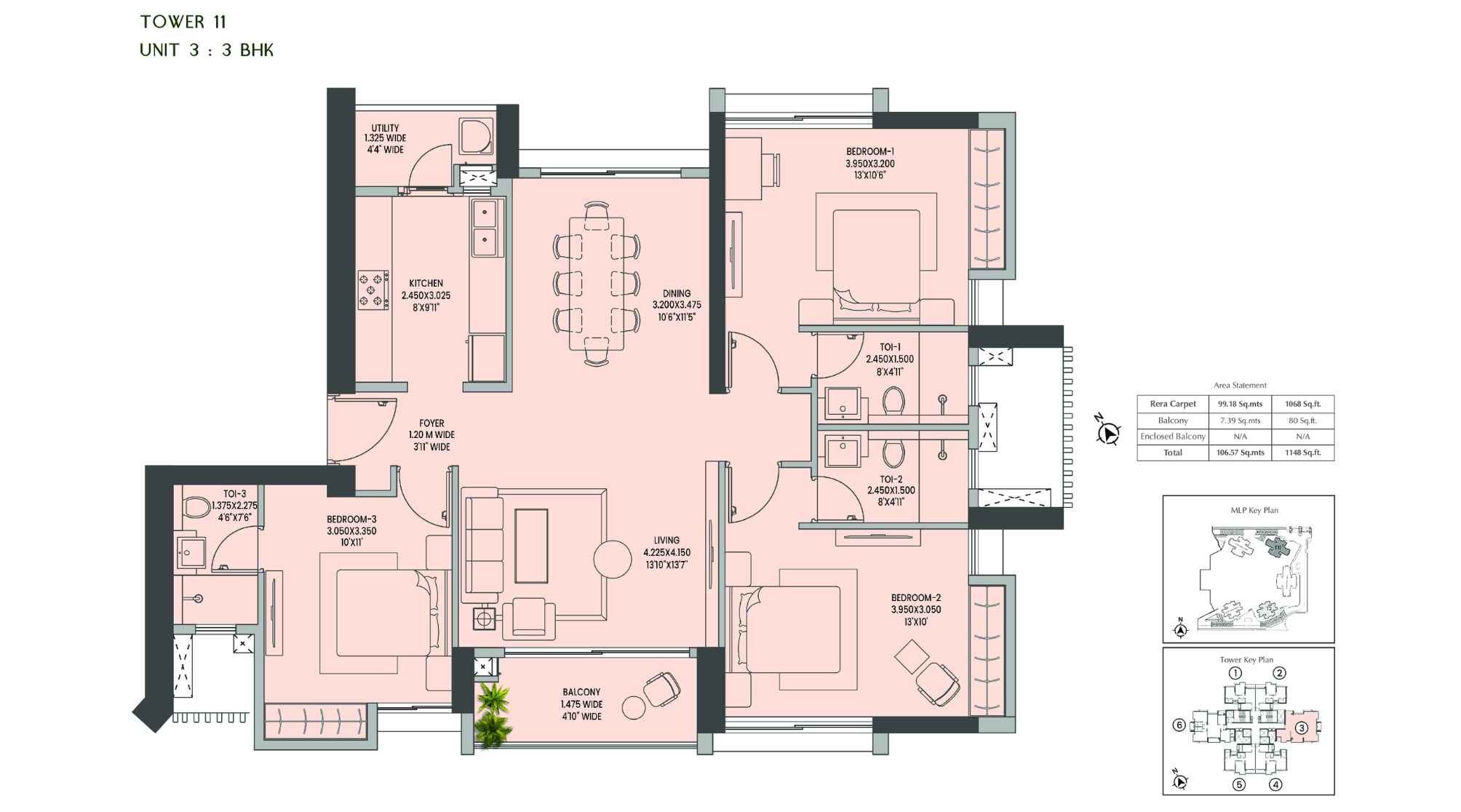 K Raheja-Jade-City-3-BHK-1148-Sqft